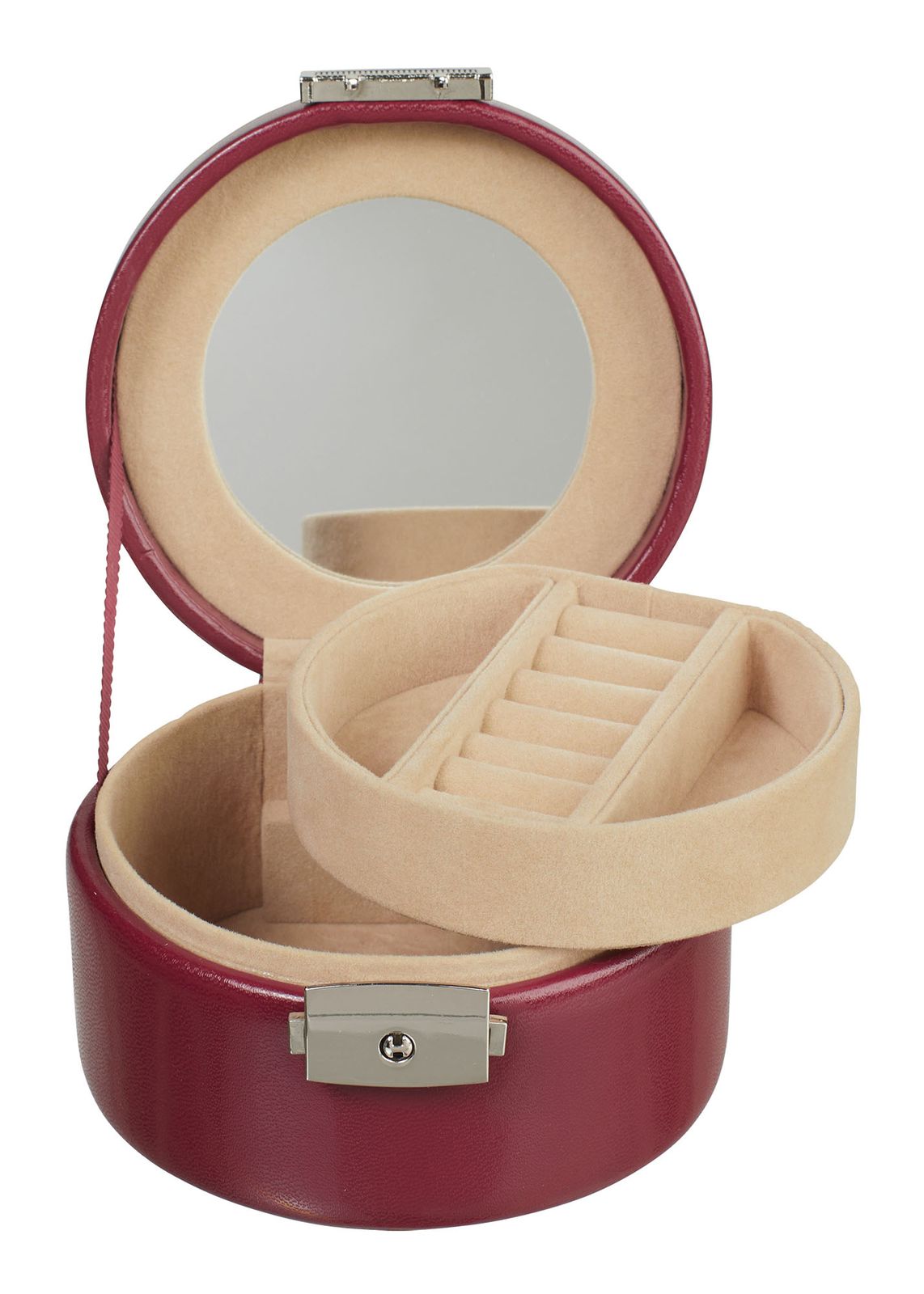 WINDROSE Merino Round Jewelry Box Red WINDROSE Merino Round Jewelry Box Red
