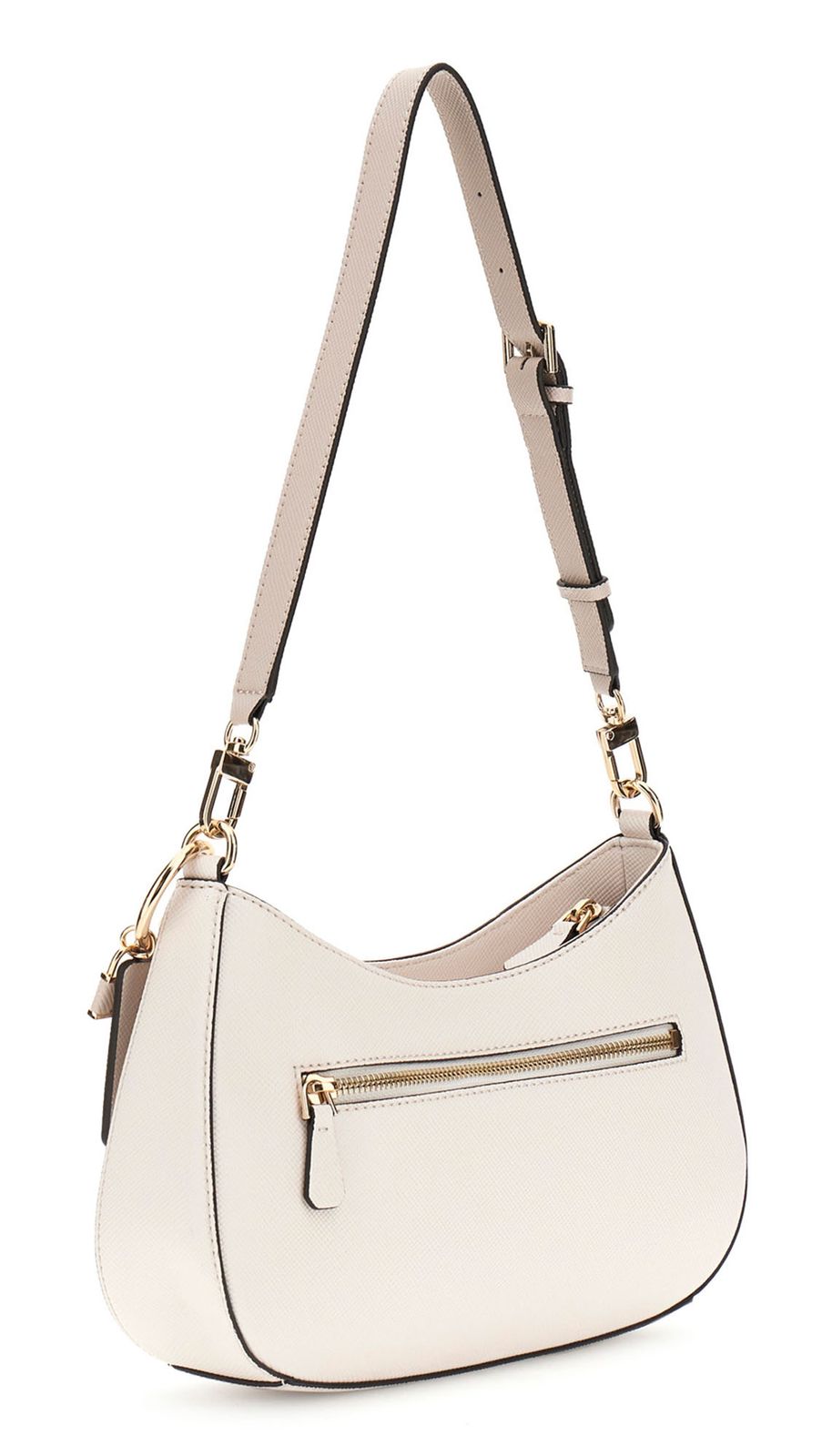 GUESS Noelle II Top Zip Shoulder Bag Cream White / Taupe GUESS Noelle II Top Zip Shoulder Bag Cream White / Taupe