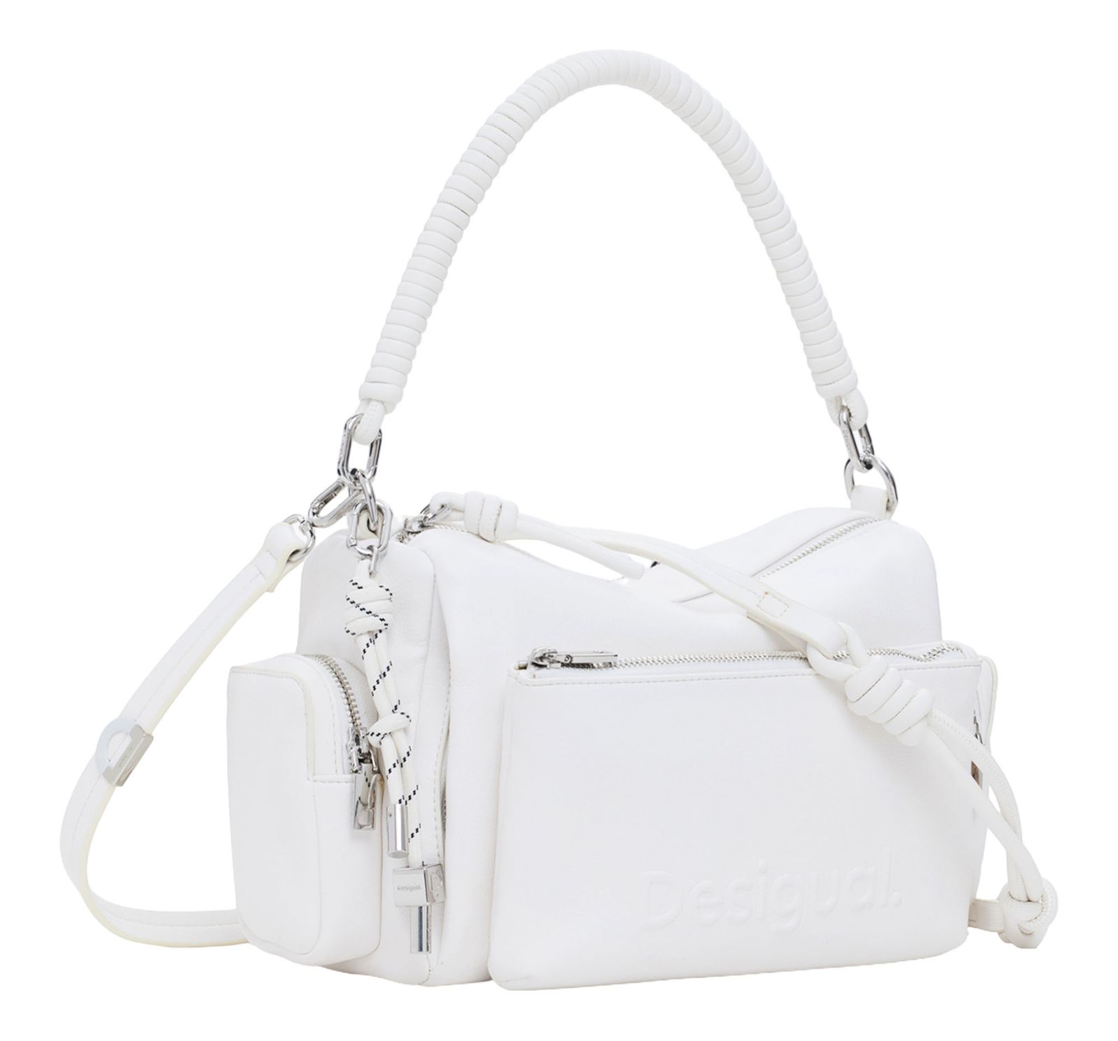 Desigual Half Banana Handbag White Desigual Half Banana Handbag White