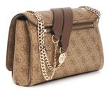 GUESS Noelle II Convertible Xbody Flap Bag Latte Logo / Brown