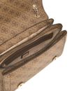 GUESS Noelle II Convertible Xbody Flap Bag Latte Logo / Brown