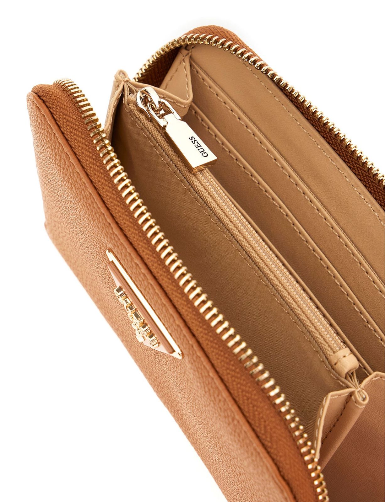 GUESS Laurel II SLG Medium Zip Around Wallet Cognac GUESS Laurel II SLG Medium Zip Around Wallet Cognac