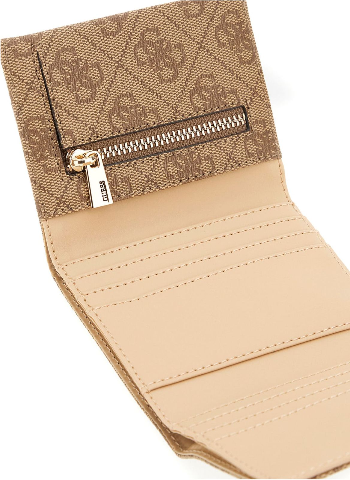 GUESS Laurel II SLG Petite Trifold Wallet Latte Logo GUESS Laurel II SLG Petite Trifold Wallet Latte Logo