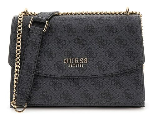 GUESS Calista Convertible Xbody Flap Bag Coal Logo
