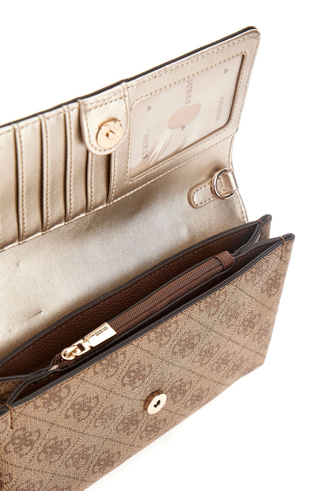 GUESS Noelle II Xbody Flap Organizer Latte Logo / Brown GUESS Noelle II Xbody Flap Organizer Latte Logo / Brown