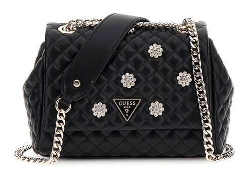 GUESS Everlee Convertible Xbody Flap Bag Black