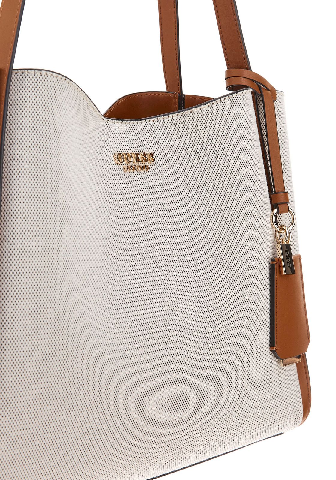 GUESS Nicolette Girlfriend Tote Natural / Caramel GUESS Nicolette Girlfriend Tote Natural / Caramel