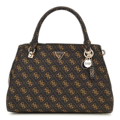 GUESS Noelle II Luxury Satchel Bag Brown Logo