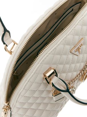 GUESS shoulder bag Everlee Dome Satchel Bag Creme White | Buy bags