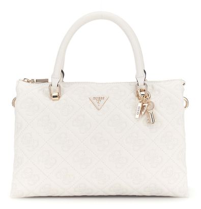GUESS Adelasia Multi Comp Satchel Cream White