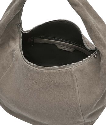 Liebeskind Berlin Bolso Tipo Cámara Para Mujer Modelo Farrah Hydro Suede En Gris Neutro, Talla única. Ideal Para Llevar Tus Básicos Con Estilo.