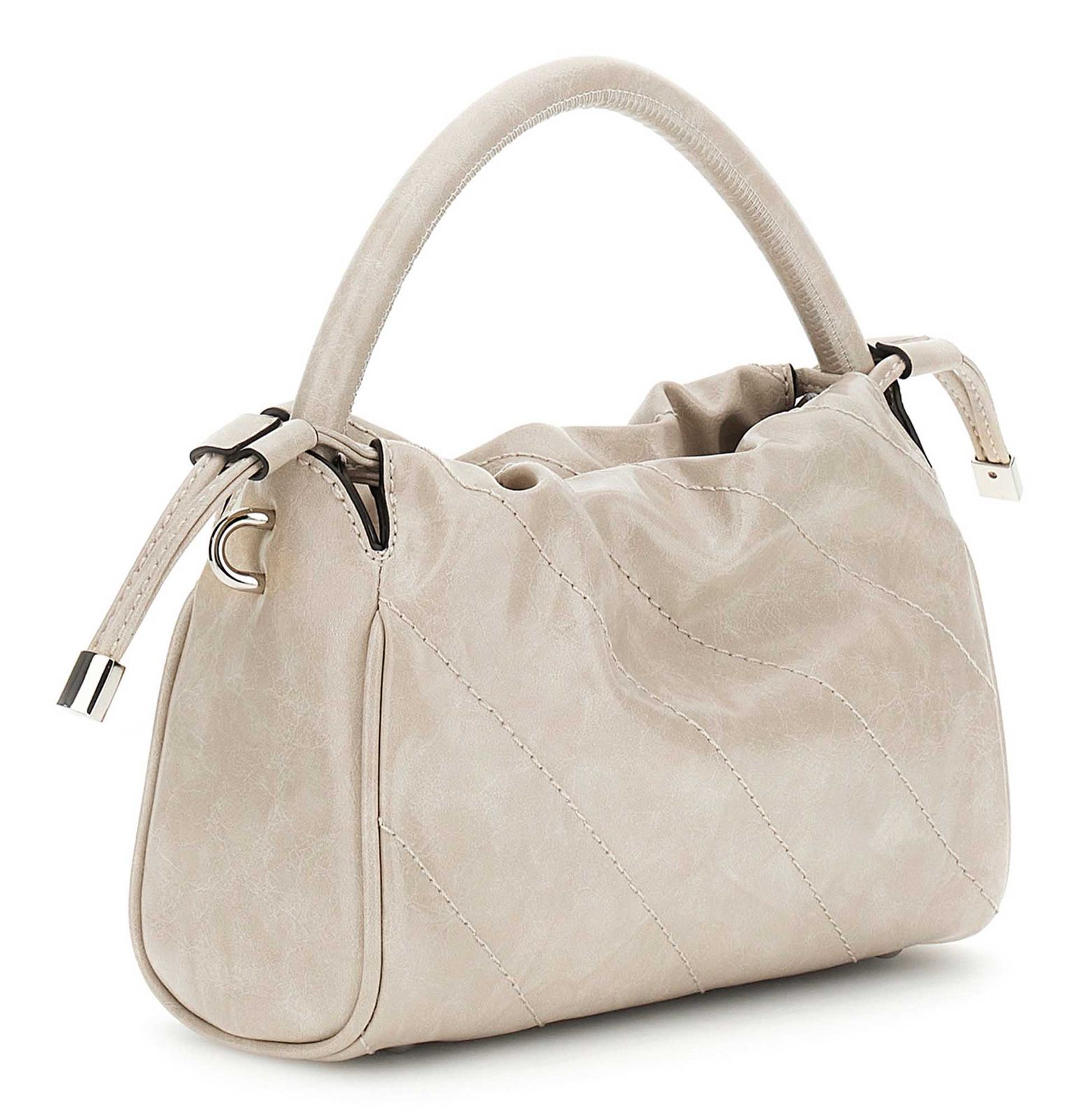 GUESS Amys Drawstring Crossbody Simply Taupe GUESS Amys Drawstring Crossbody Simply Taupe