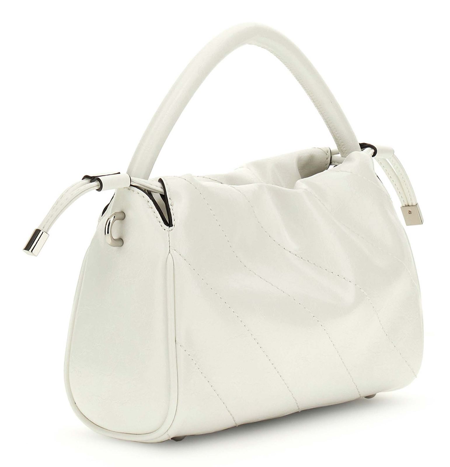 GUESS Amys Drawstring Crossbody White GUESS Amys Drawstring Crossbody White