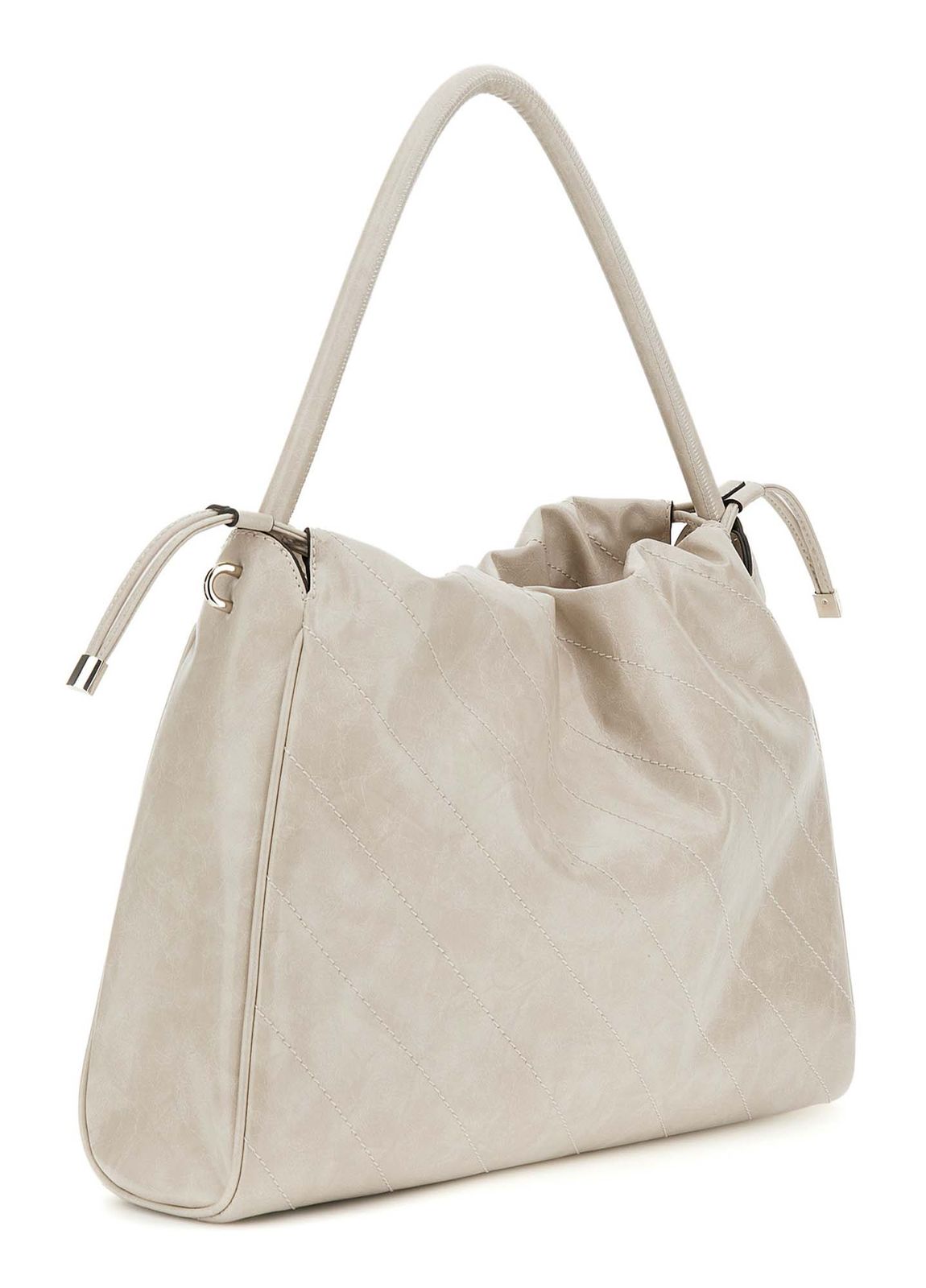 GUESS Amys Drawstring Tote Simply Taupe GUESS Amys Drawstring Tote Simply Taupe