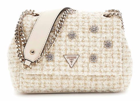 GUESS Everlee Convertible Xbody Flap Bag Ivory