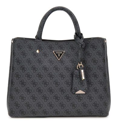 GUESS Meridian II Girlfriend Satchel Bag Coal Logo