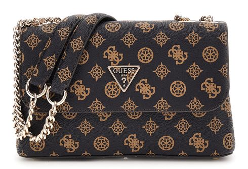 GUESS Daryna II Convertible Xbody Flap Bag Mocha Logo