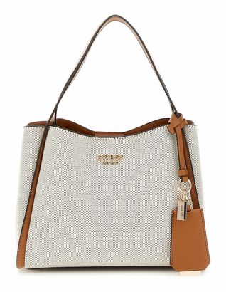 GUESS Nicolette Girlfriend Satchel Natural / Caramel