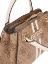 GUESS Noelle II Luxury Satchel Bag Latte Logo
