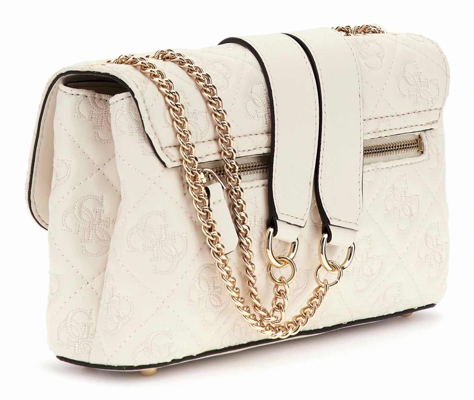 GUESS Adelasia Convertible Xbody Flap Bag Creme White GUESS Adelasia Convertible Xbody Flap Bag Creme White
