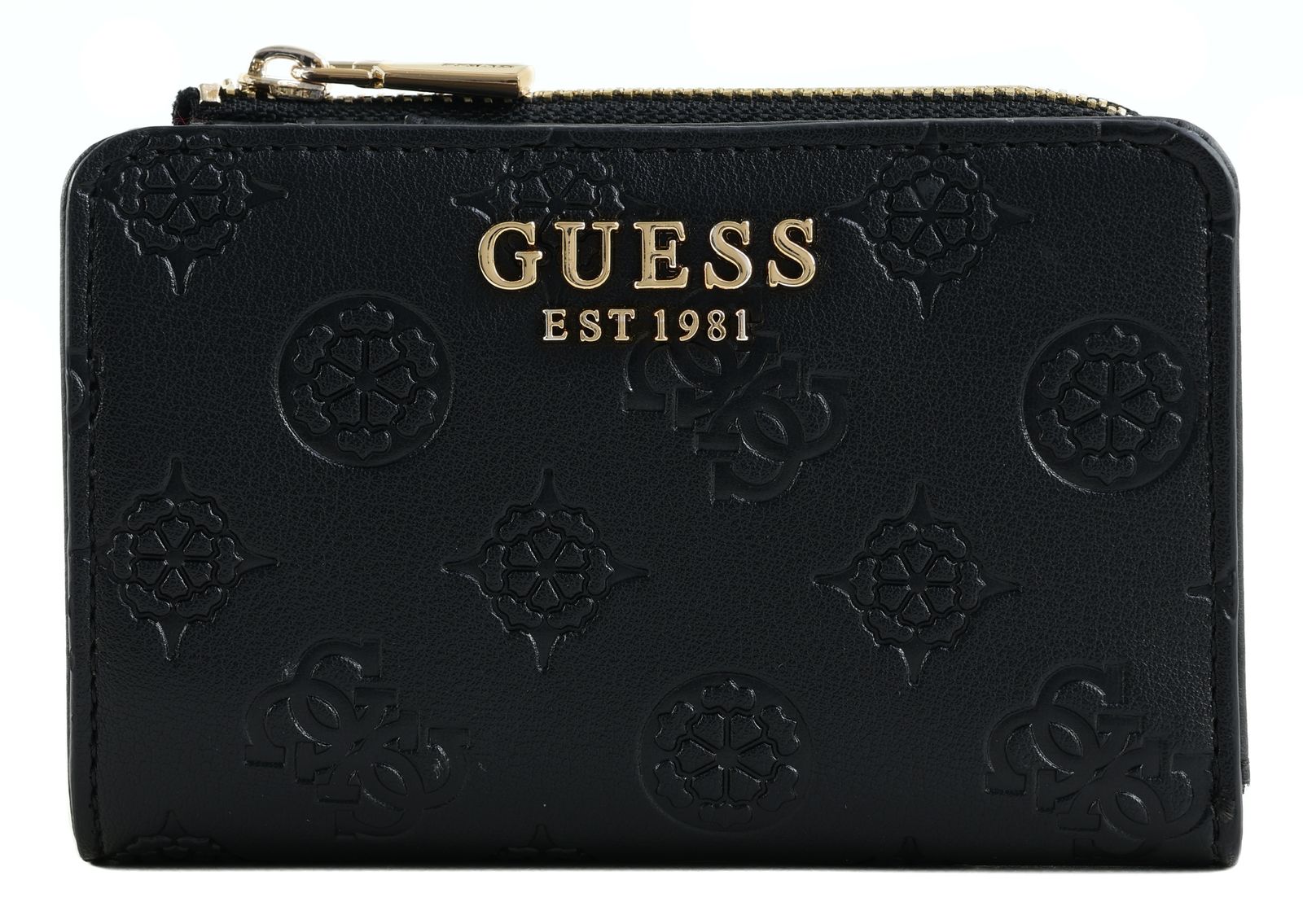 GUESS Phoebe SLG Zip Around Card Case Black Logo