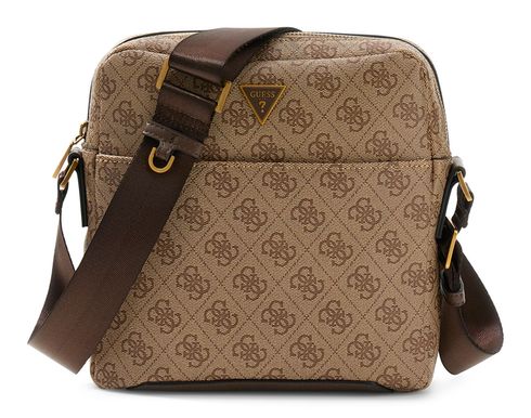 GUESS Torino Top Zip Crossbody Flat Beige / Brown