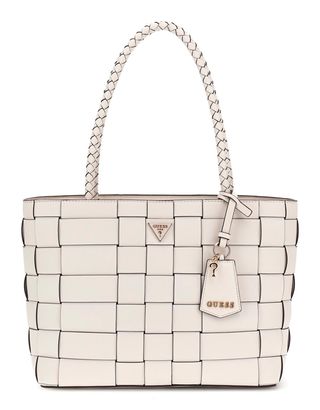 GUESS Maylee Girlfriend Tote Cream White