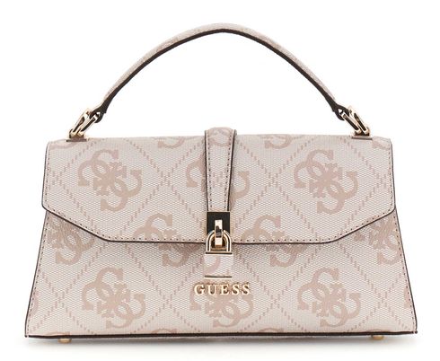 GUESS Queensland Top Handle Flap Bag Dove Logo