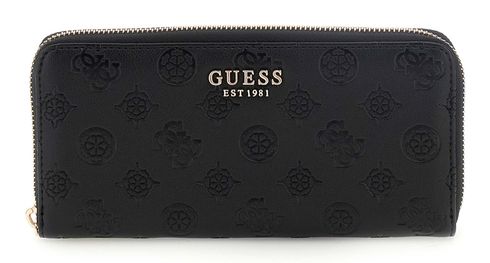 GUESS Phoebe SLG Large Zip Around Wallet L Black Logo