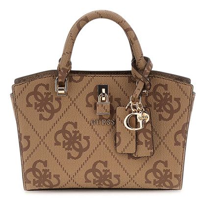 GUESS Queensland Mini Satchel Bag Latte Logo