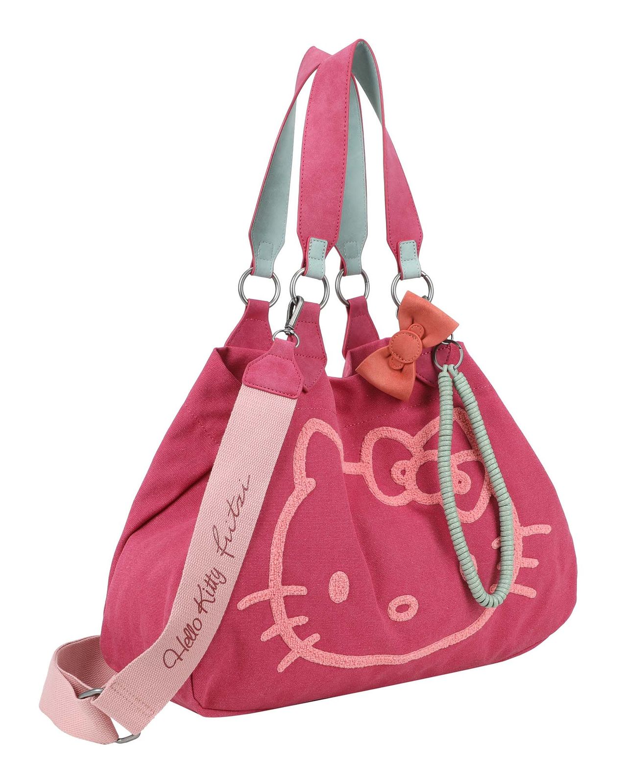 Fritzi aus Preußen Izzy Hello Kitty Head Flocked Canvas M Pink Cat Fritzi aus Preußen Izzy Hello Kitty Head Flocked Canvas M Pink Cat
