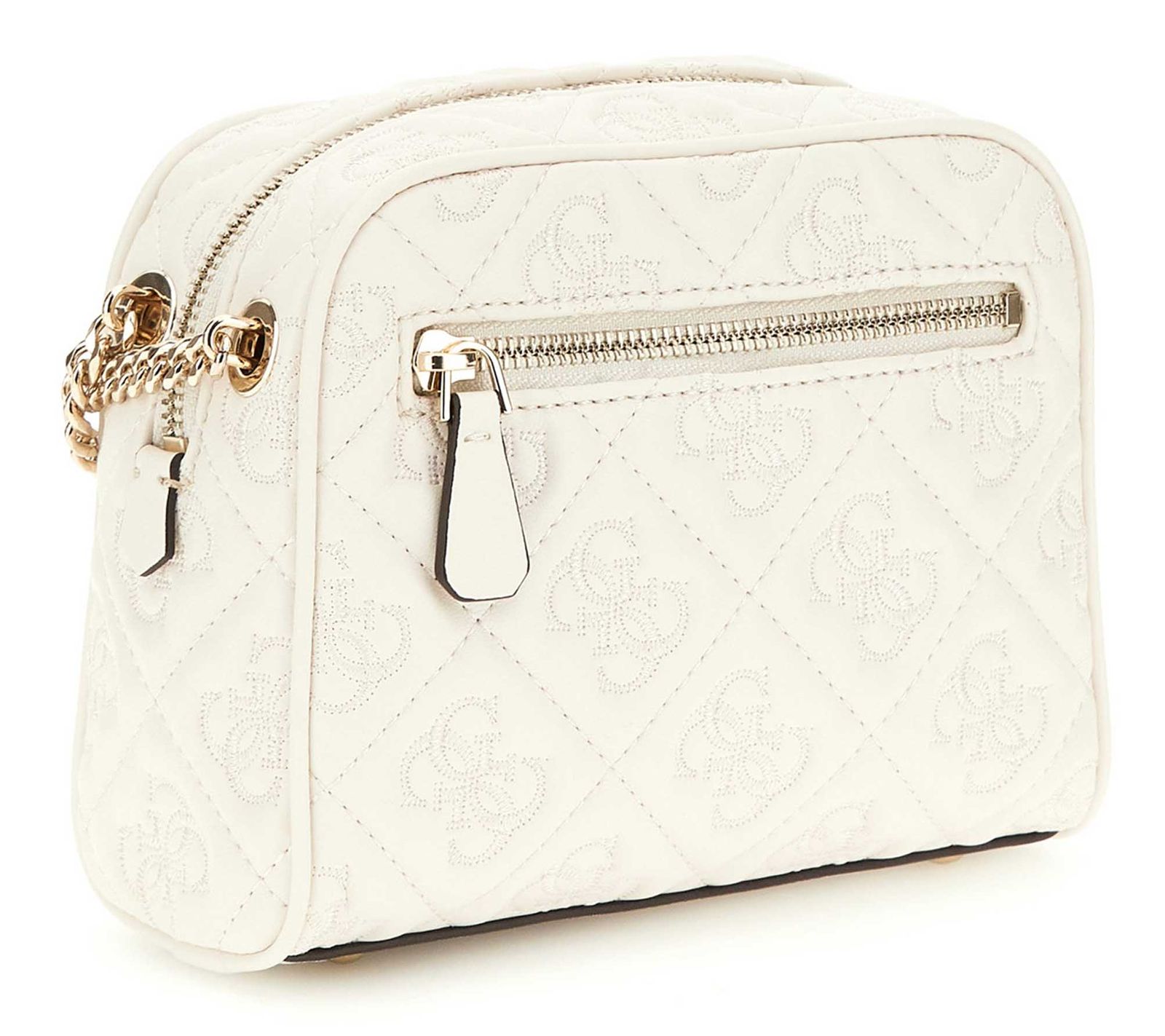 GUESS Adelasia Crossbody Camera Bag Creme White GUESS Adelasia Crossbody Camera Bag Creme White