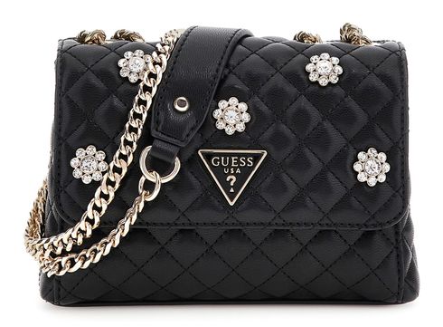 GUESS Everlee Mini Convertible Xbody Flap Bag Black