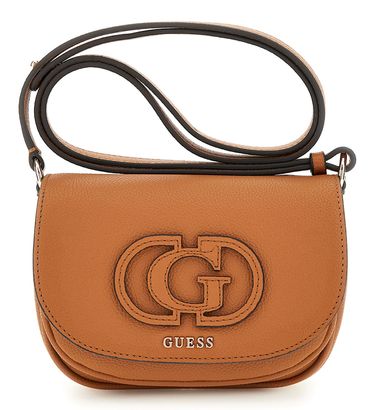 GUESS Calebra Mini Convertible Xbody Flap Bag Cognac