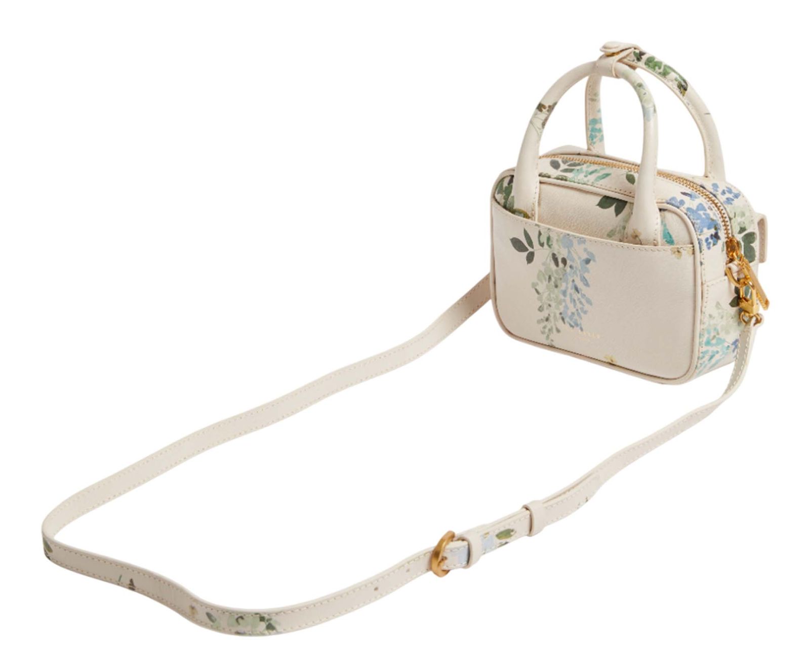 Ted Baker Anibell Detail Floral Mini Leather Crossbody Bag Ecru Ted Baker Anibell Detail Floral Mini Leather Crossbody Bag Ecru