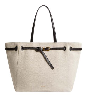 Ted Baker Tafanie Belted Herringbone Canvas Large Tote Bag L Brn-Choc