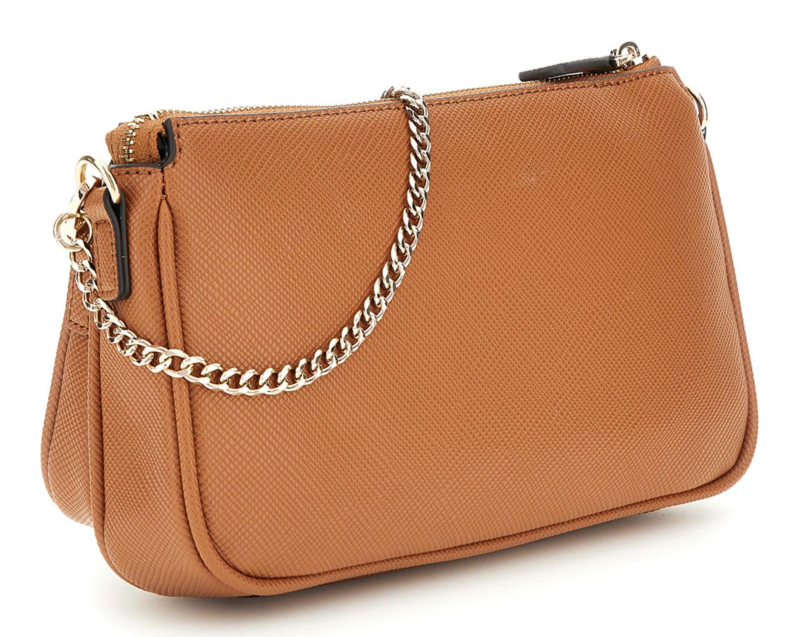 GUESS Noelle II Double Pouch Crossbody Bag Light Cognac GUESS Noelle II Double Pouch Crossbody Bag Light Cognac