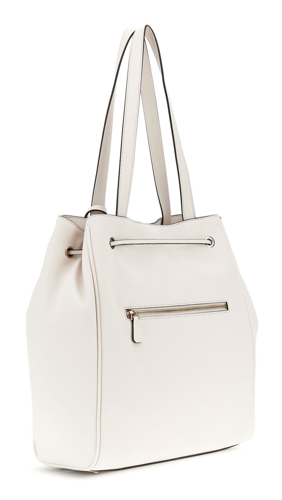 GUESS Calebra Drawstring Tote Cream White GUESS Calebra Drawstring Tote Cream White