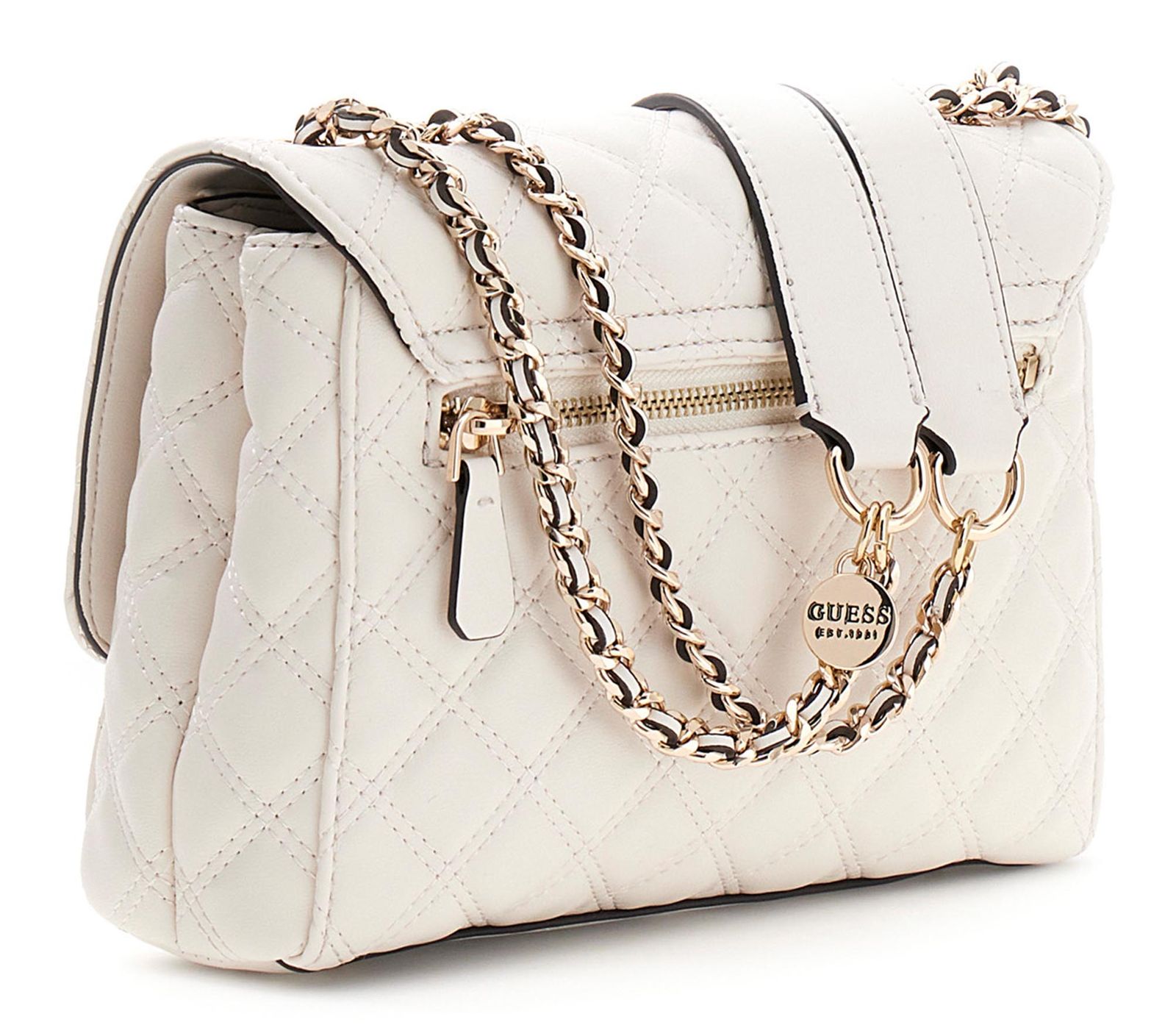 GUESS Giully II Compound Convertible Flap Bag Creme White GUESS Giully II Compound Convertible Flap Bag Creme White