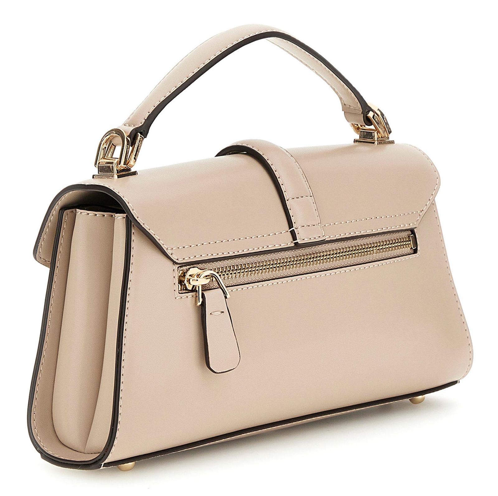 GUESS Queensland Top Handle Flap Bag Simply Taupe GUESS Queensland Top Handle Flap Bag Simply Taupe
