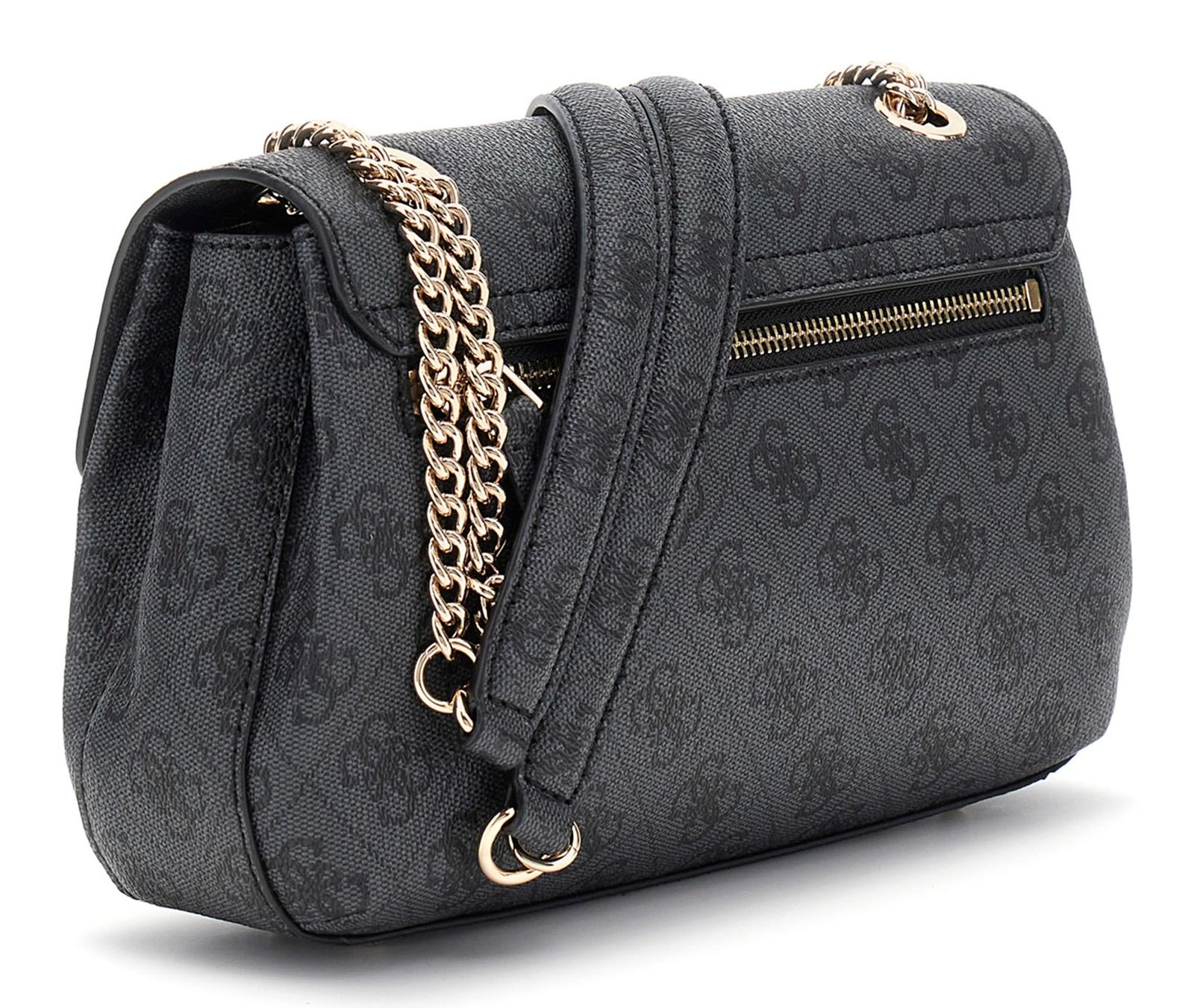 GUESS Katya Convertible Xbody Flap Bag Coal Logo GUESS Katya Convertible Xbody Flap Bag Coal Logo
