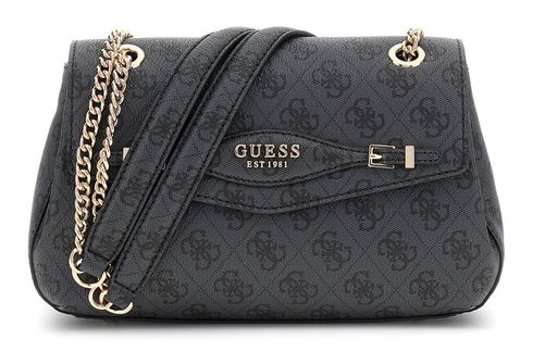 GUESS Katya Convertible Xbody Flap Bag Coal Logo
