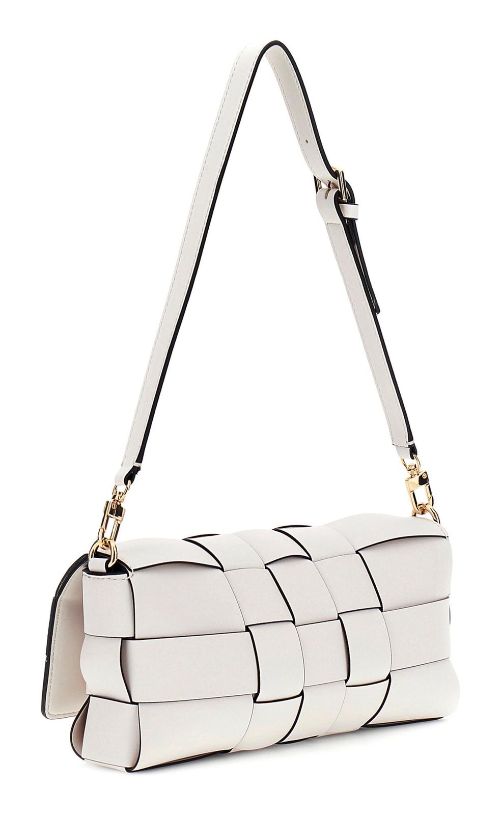 GUESS Maylee Flap Shoulder Bag Cream White GUESS Maylee Flap Shoulder Bag Cream White