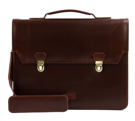 BUCKLE & SEAM Notes Briefcase Brown / Blu