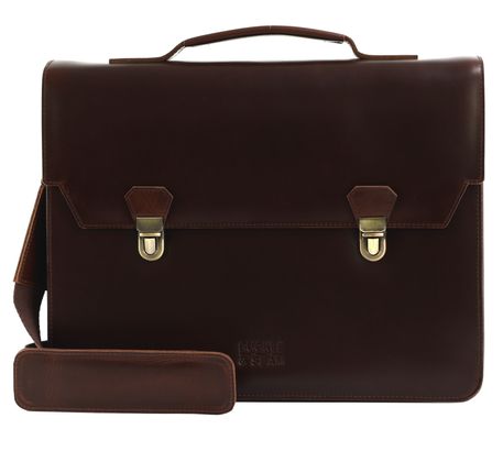 BUCKLE & SEAM Notes Briefcase Brown / Dot