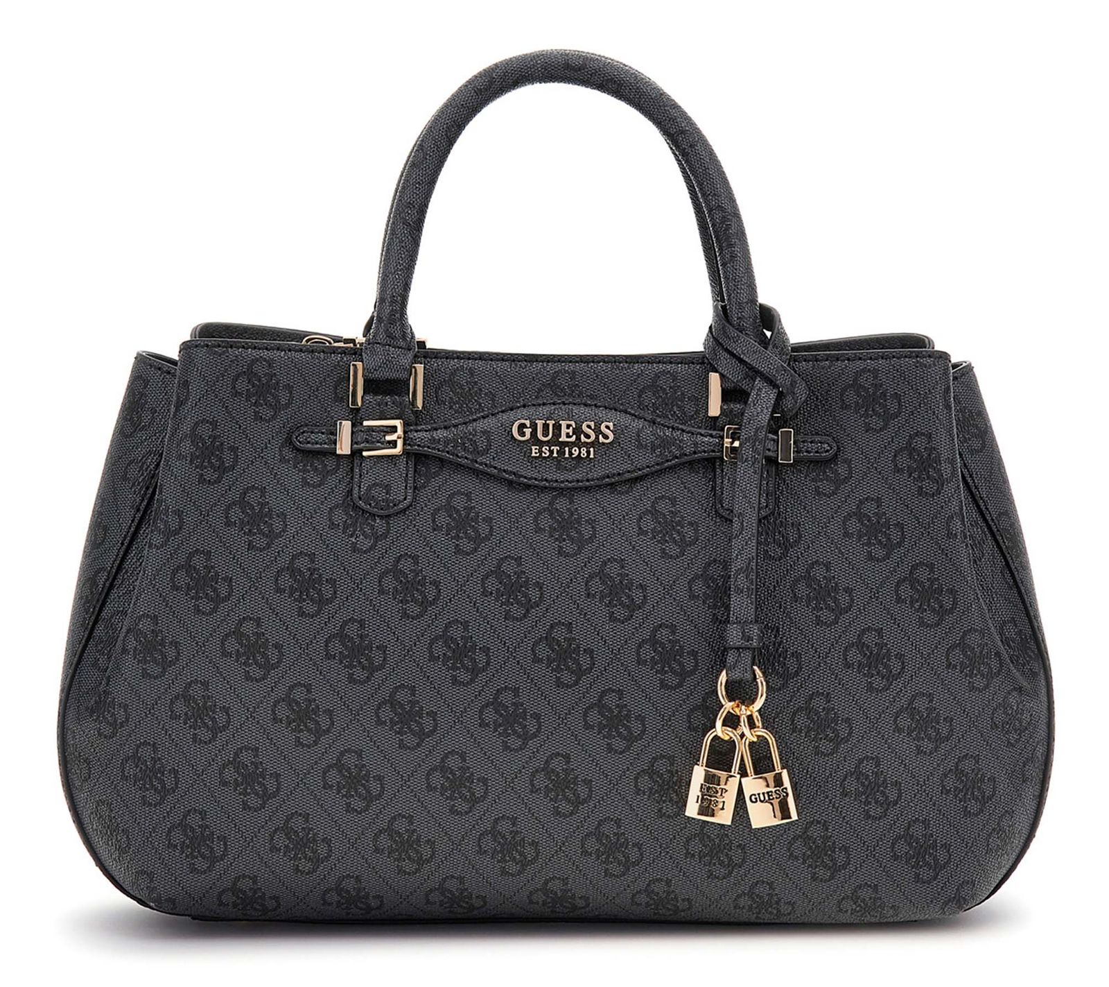 GUESS Handtasche Katya Girlfriend Satchel Coal Logo Modeherz