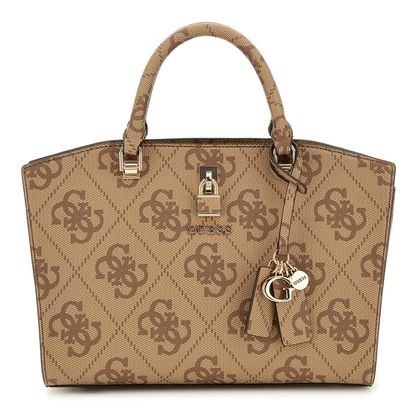 GUESS Queensland Luxury Satchel Latte Logo