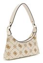 GUESS Neda Top Zip Shoulder Bag Creme White Logo GUESS Neda Top Zip Shoulder Bag Creme White Logo