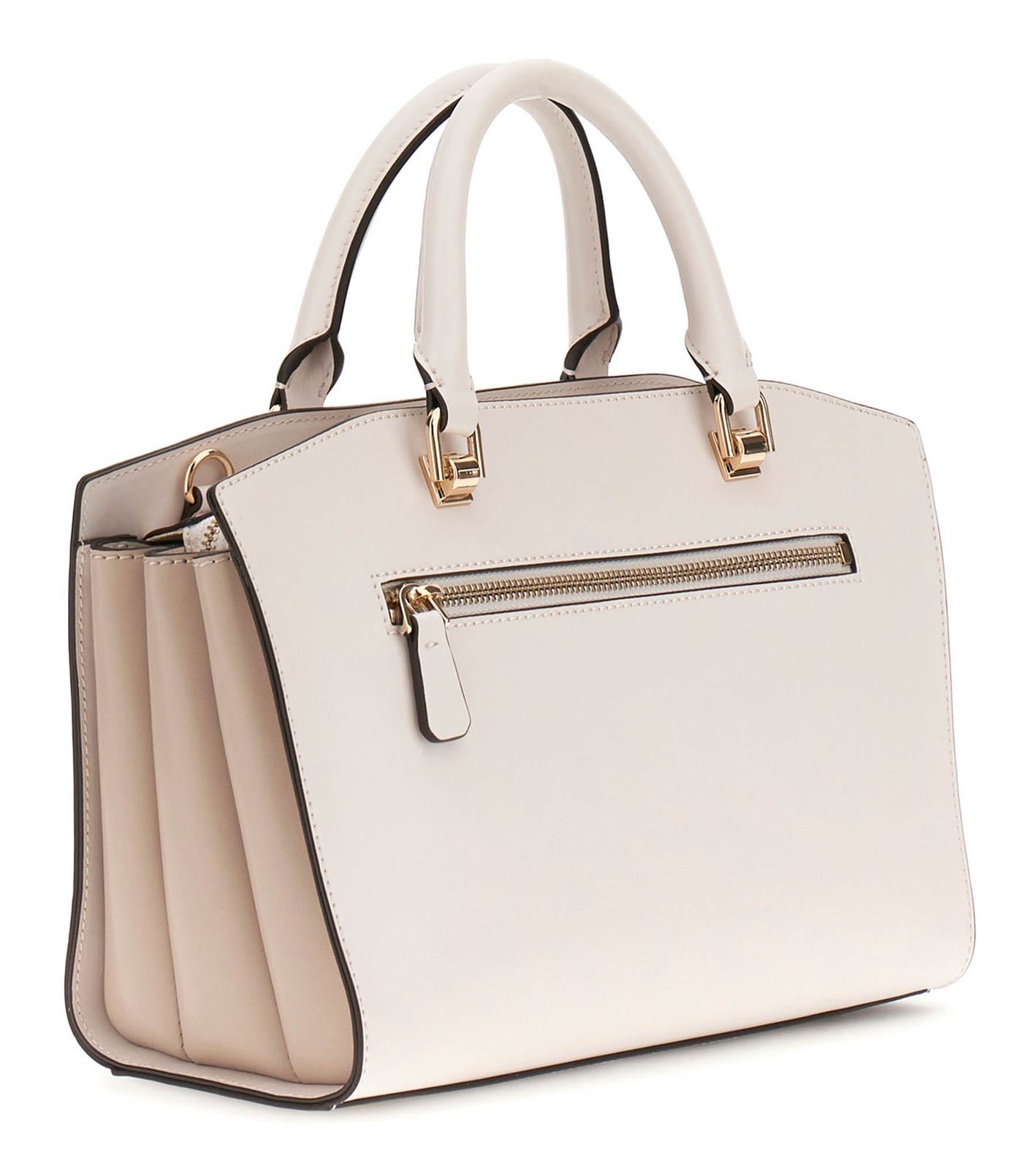 GUESS Queensland Luxury Satchel Cream White / Taupe GUESS Queensland Luxury Satchel Cream White / Taupe