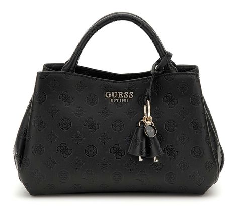 GUESS Phoebe Girlfriend Satchel Bag Black Logo